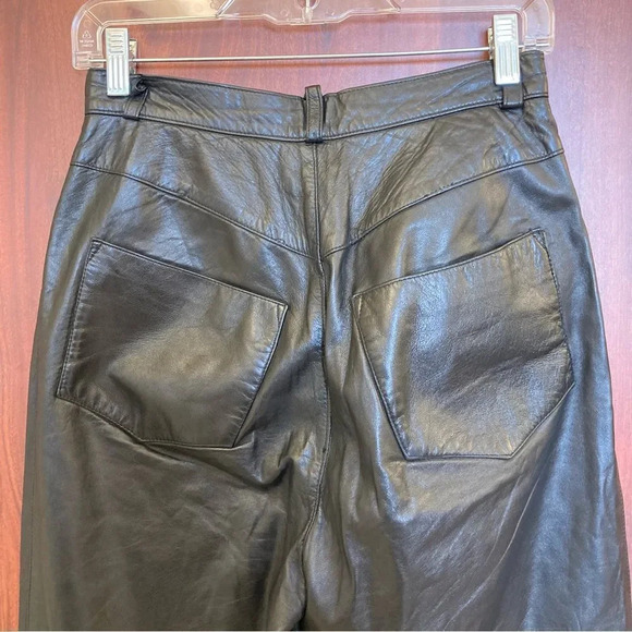 ST JOHN COLLECTION Leather Pants Black Size 6 Marie Gray - Picture 6 of 7